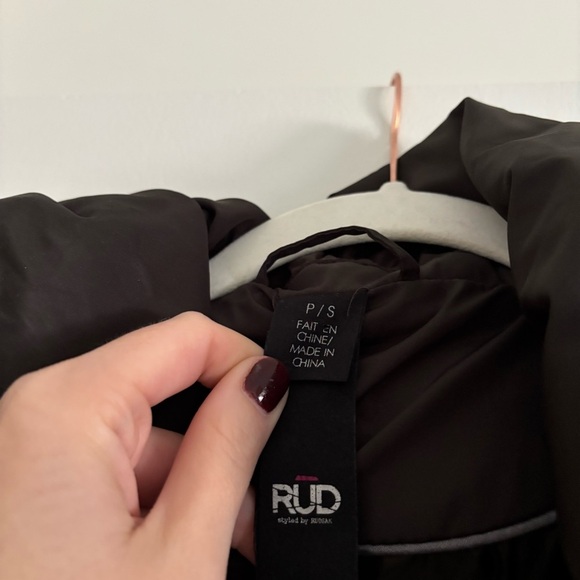 Rud by Rudsak Puffer Winter Coat Belted Dark Olive Green Size S Down Feather - Picture 5 of 10